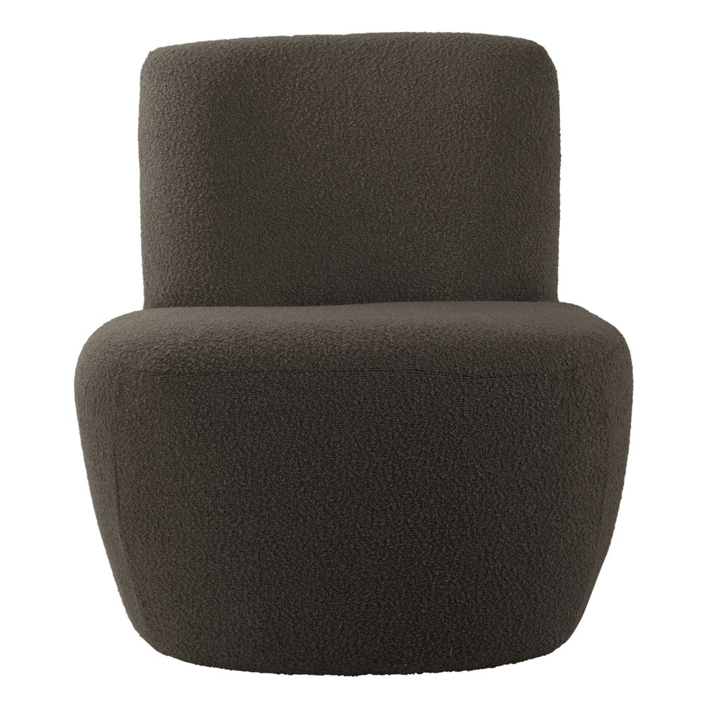 Poltrona grigio-marrone in tessuto bouclé Ada - Leitmotiv | Poltrone