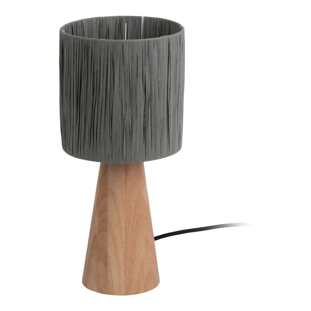 Lampada da tavolo con paralume in carta intrecciata di colore grigio-naturale (altezza 33 cm) Sheer Cone - Leitmotiv | Abat-jour e lampade da tavolo