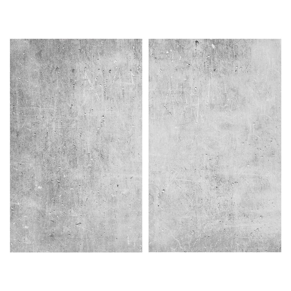 Coprifuoco in vetro temperato in set da 2 52x30 cm Concrete - Allstar | Coperture per piani cottura