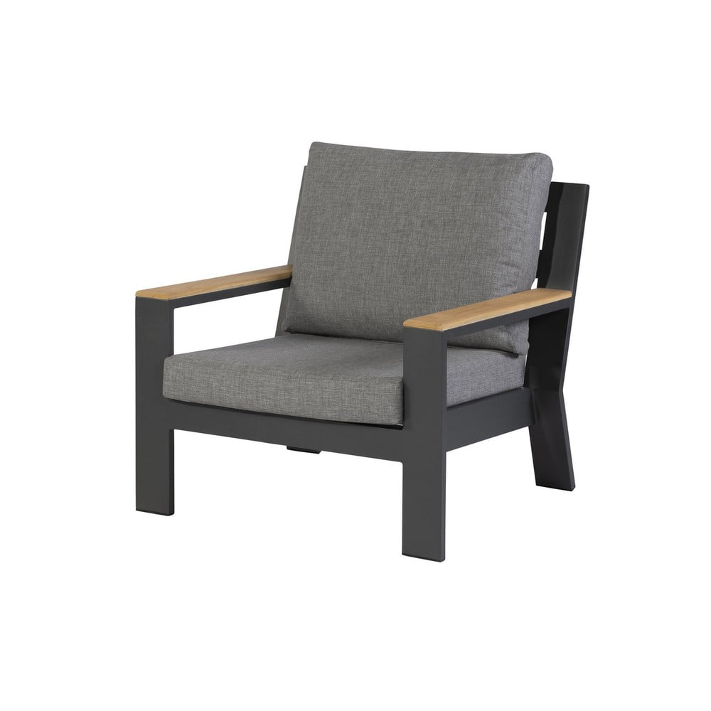 Sedia da giardino in metallo nero e grigio Valerie - Exotan | Poltrone da giardino