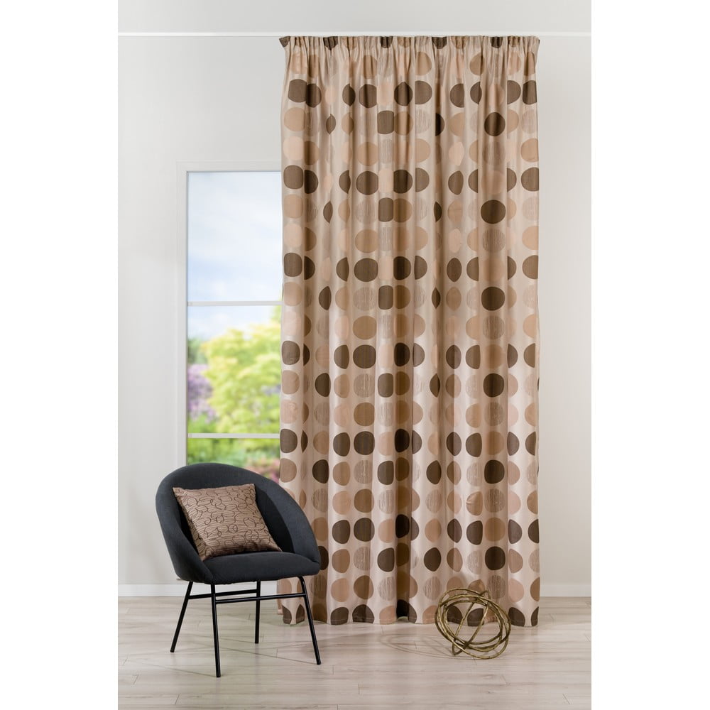 Tenda marrone/beige in jacquard 210x260 cm Cerro – Mendola Fabrics | Tende