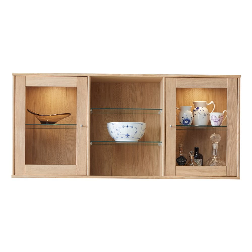 Vetrina sospesa con illuminazione in rovere 133x61 cm Mistral - Hammel Furniture | Vetrine