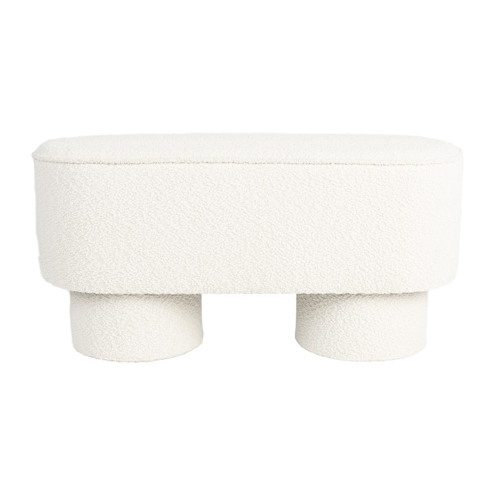 Panca bianca in tessuto bouclé Marcos - White Label | Panche
