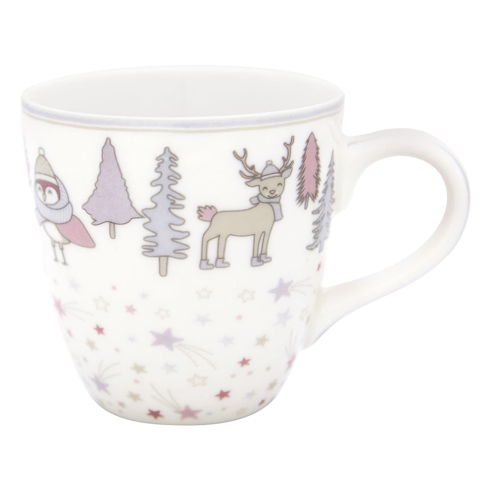 Tazza in gres bianco e rosa Kids Forrest - Green Gate | Tazze per bambini