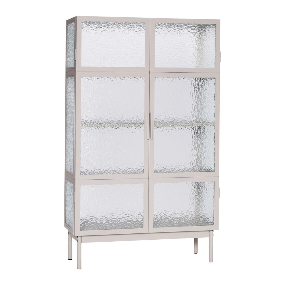 Vetrina in metallo bianco 92x151 cm Plex - Hübsch | Vetrine