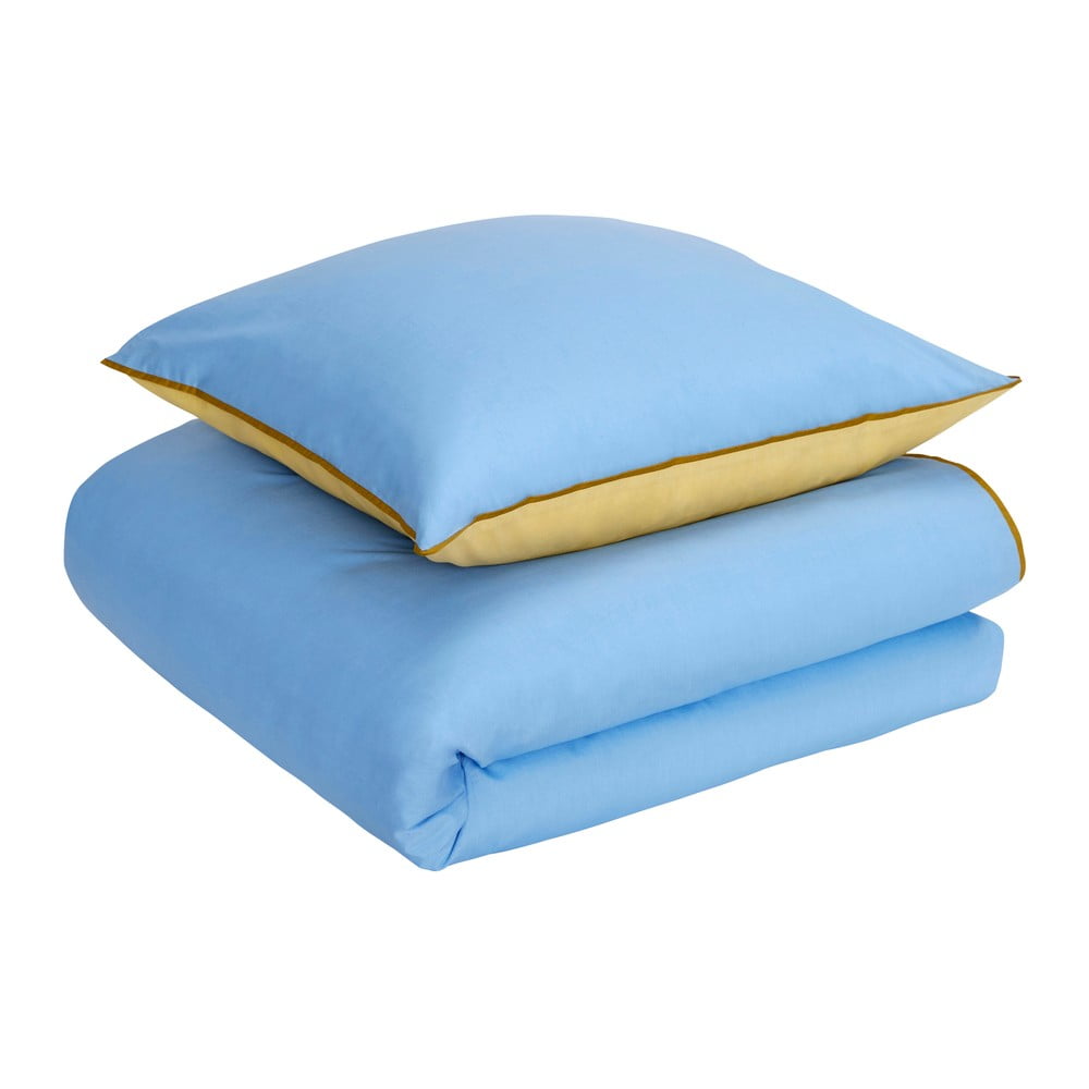Biancheria da letto in cotone blu e giallo Linea II., 140 x 220 cm - Hübsch | Biancheria da letto