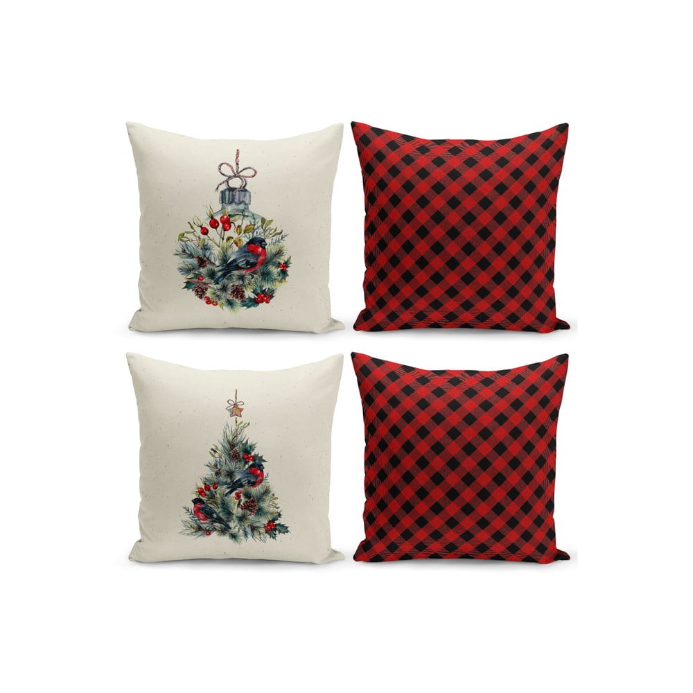 Federe con motivo natalizio in set da 4 43x43 cm - Kate Louise | Federe