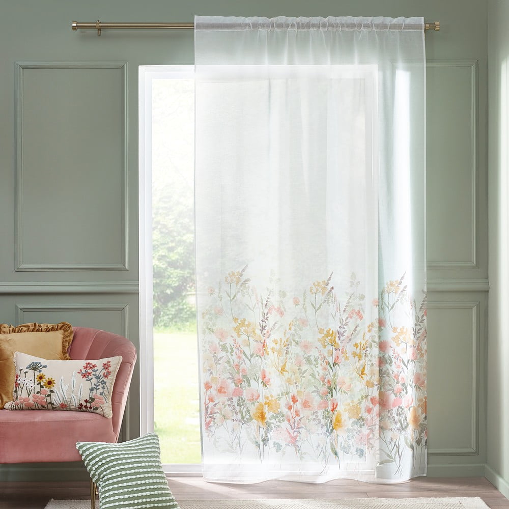 Tenda sottile bianca in voile 140x229 cm Countryside Floral – Catherine Lansfield | Tende sottili