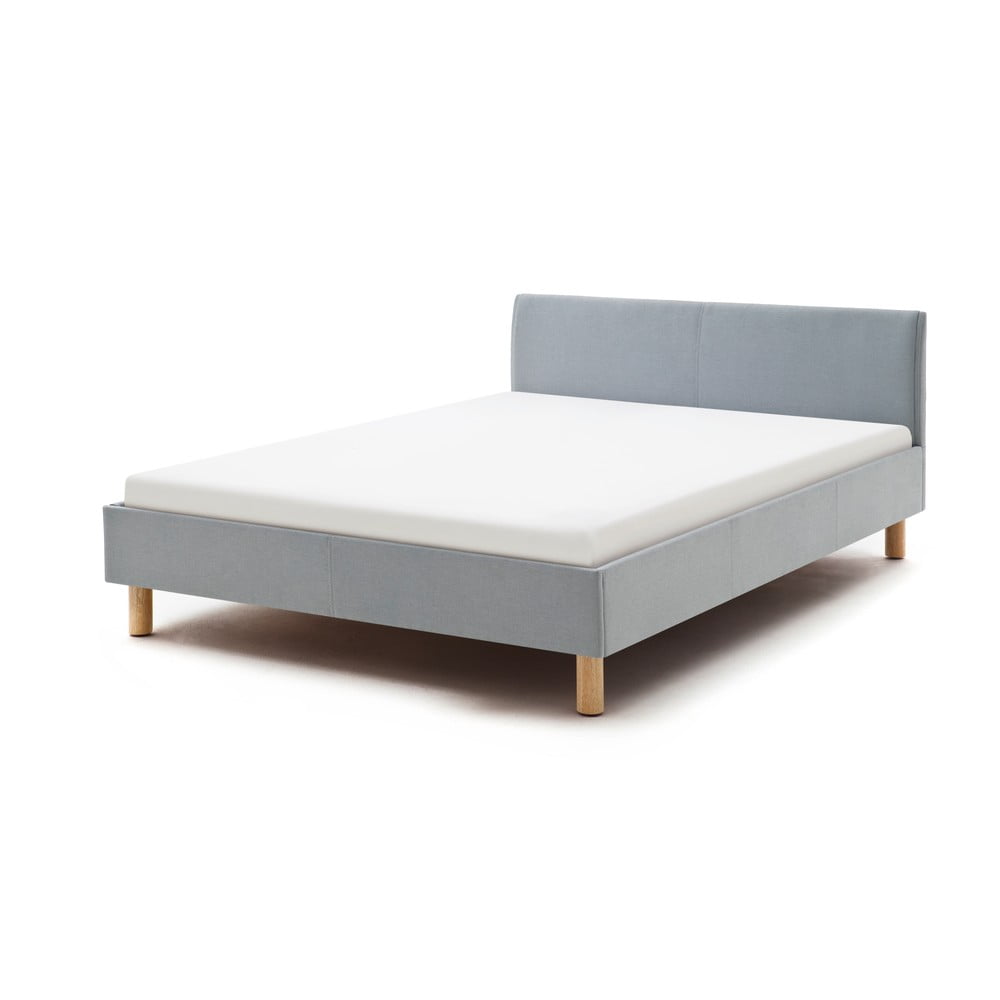 Letto matrimoniale imbottito blu/grigio 140x200 cm Lena - Meise Möbel | Letti matrimoniali