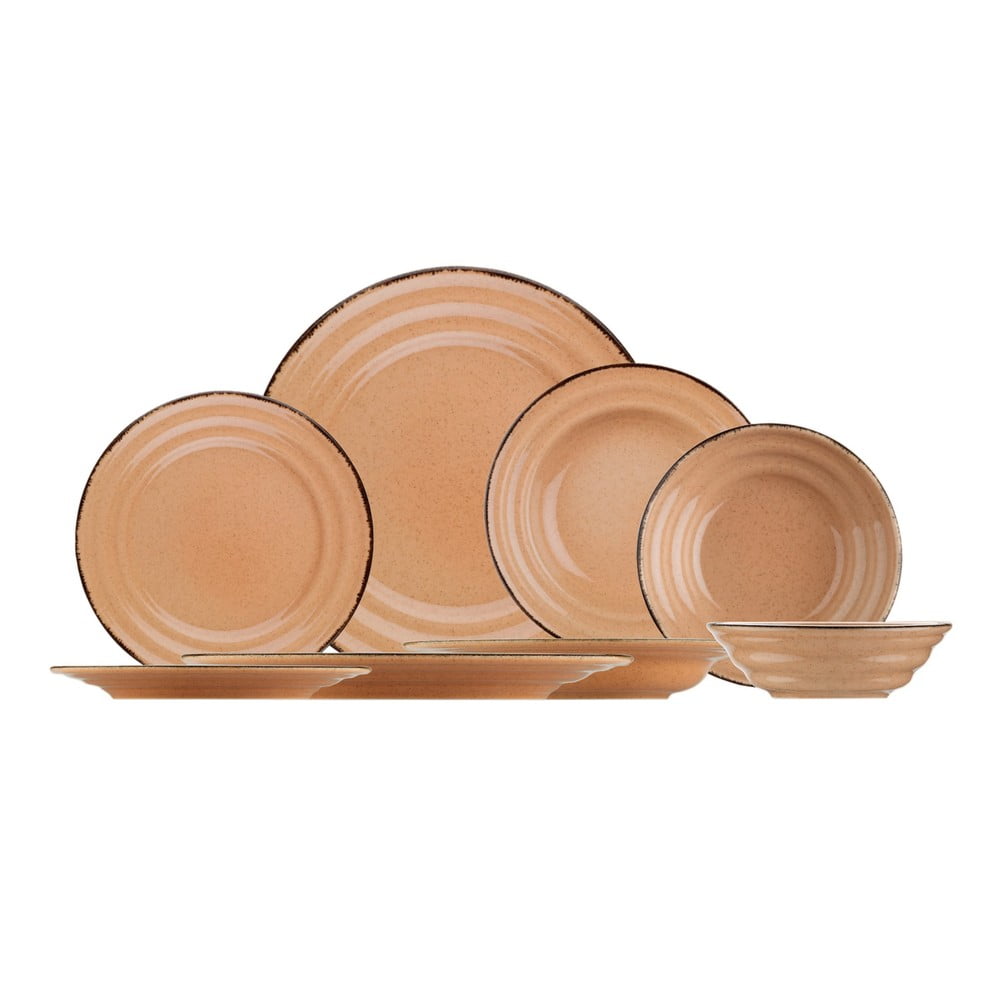 Set di 24 piatti in porcellana arancione Basis - Kütahya Porselen | Set di piatti e stoviglie