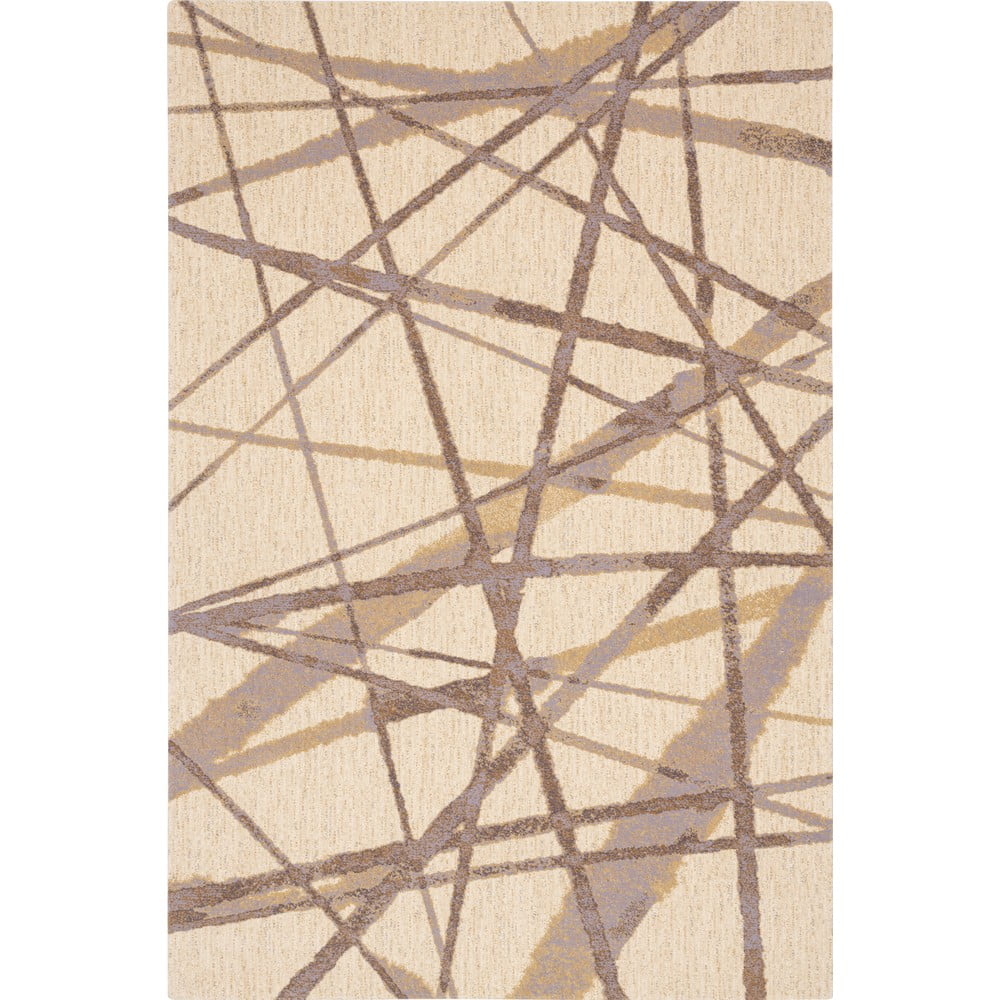 Tappeto in lana beige 100x180 cm Sticks - Agnella | Tappeti