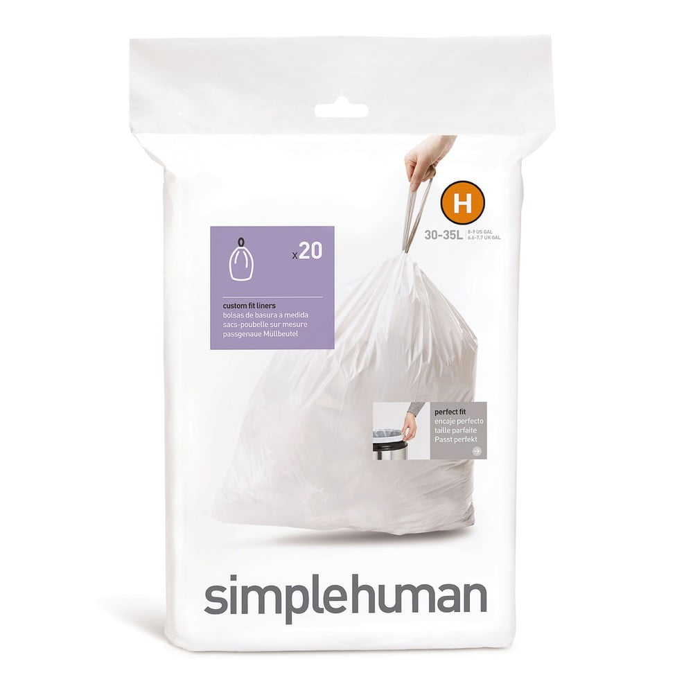 Sacchetti della spazzatura con chiusura 20 pz 35 l H - simplehuman | Sacchetti per la spazzatura