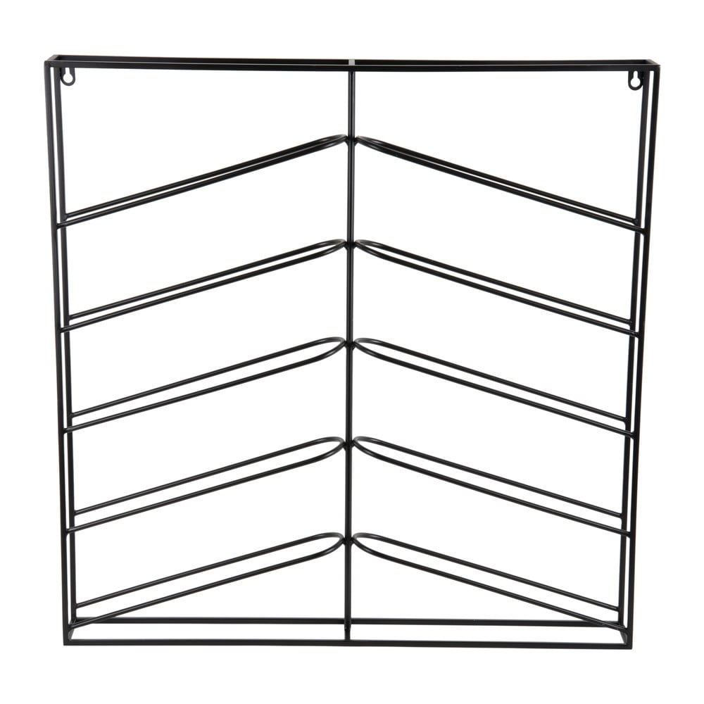Portabottiglie da parete nero in metallo numero di bottiglie 10 67x66x7,5 cm Cuadro – PT LIVING | Scaffali per vino