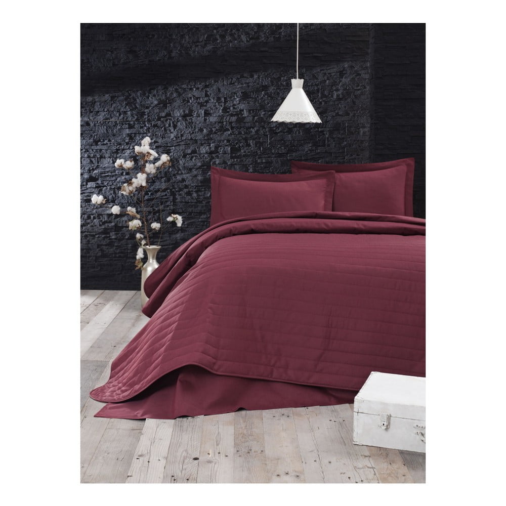 Copriletto rosso trapuntato per letto matrimoniale 220x240 cm Monart - Mijolnir | Copriletti