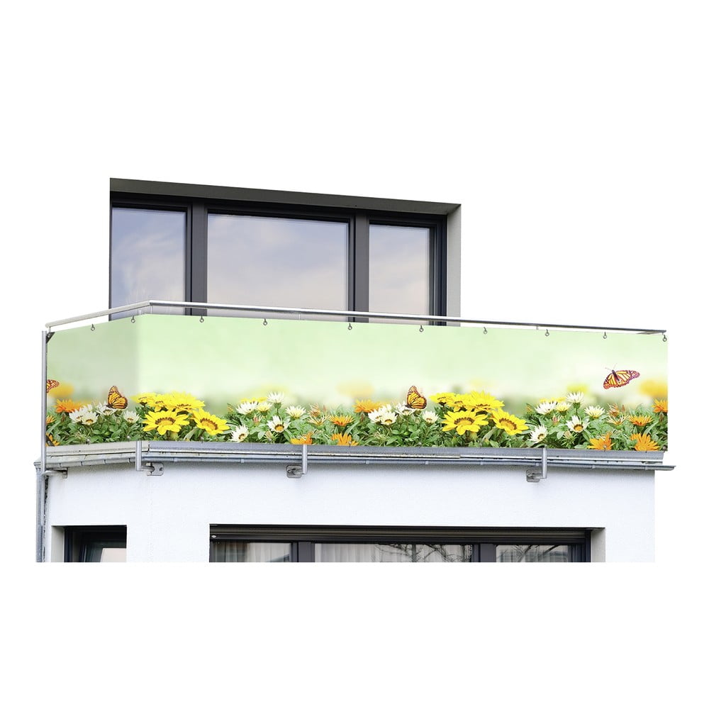 Schermo da balcone in plastica giallo-verde 500x85 cm Butterfly - Maximex | Paraventi per balcone