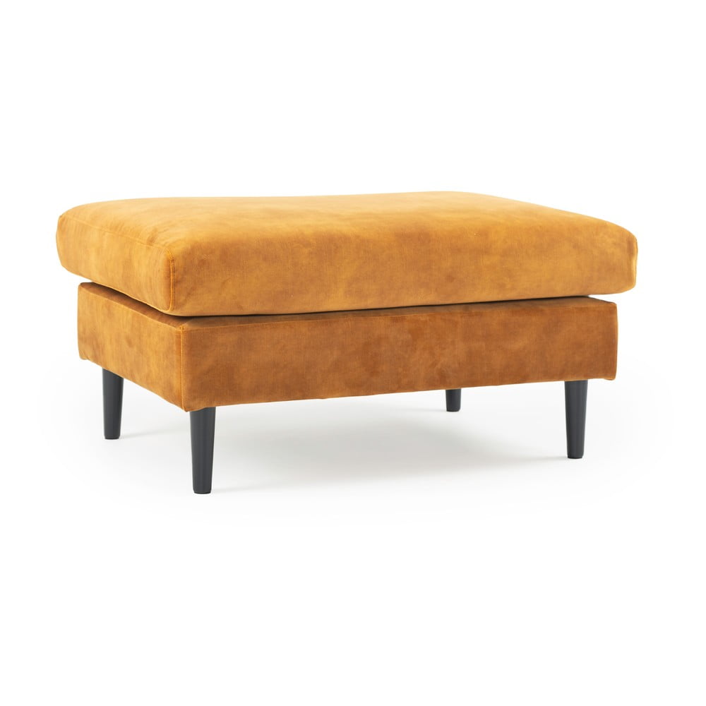Pouf in velluto giallo Adagio - Scandic | Poggiapiedi
