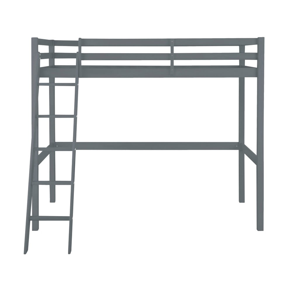 Letto rialzato grigio in legno di pino , 90 x 200 cm Alpi2 - Støraa | Letti per bambini