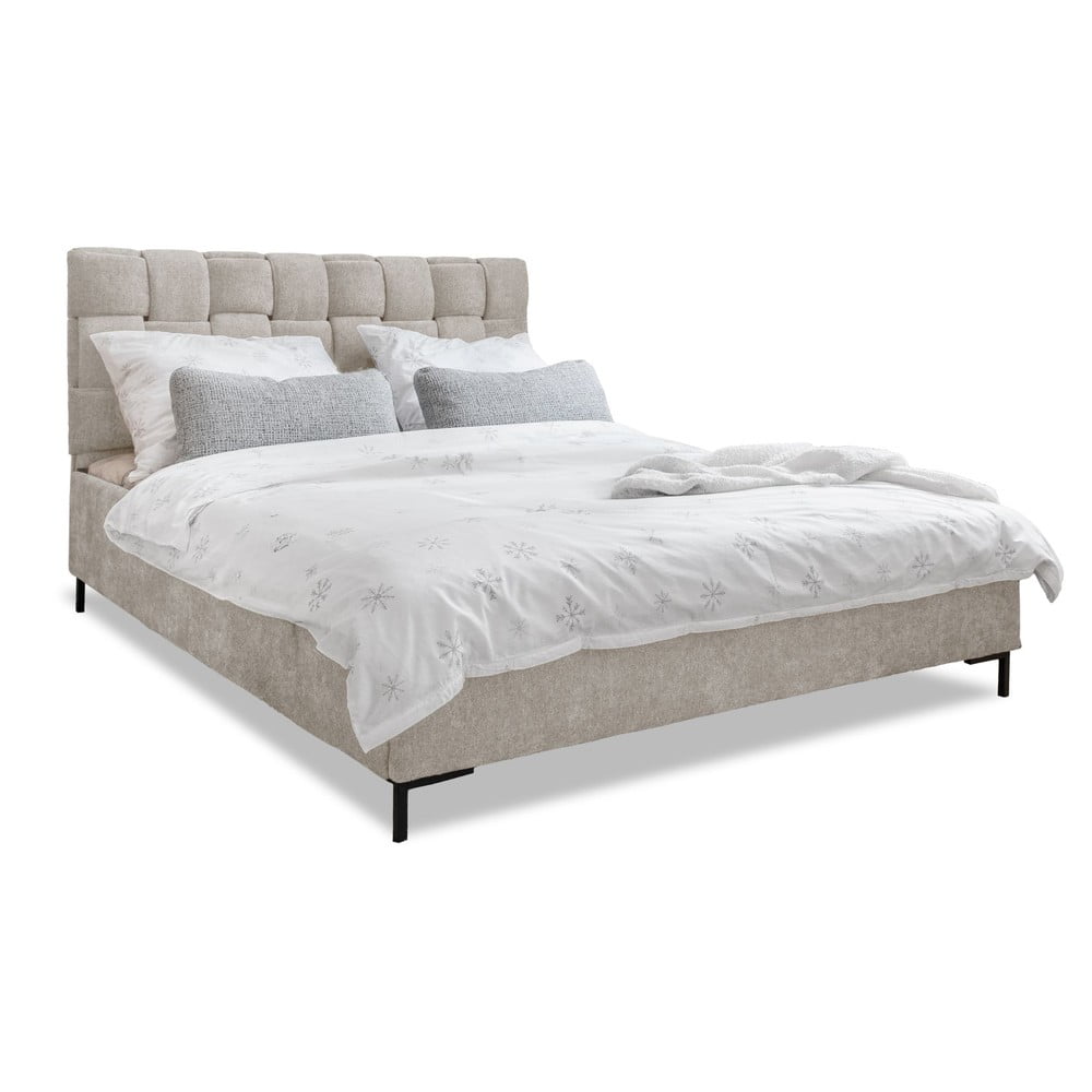 Letto matrimoniale imbottito beige con griglia 160x200 cm Eve - Miuform | Letti matrimoniali