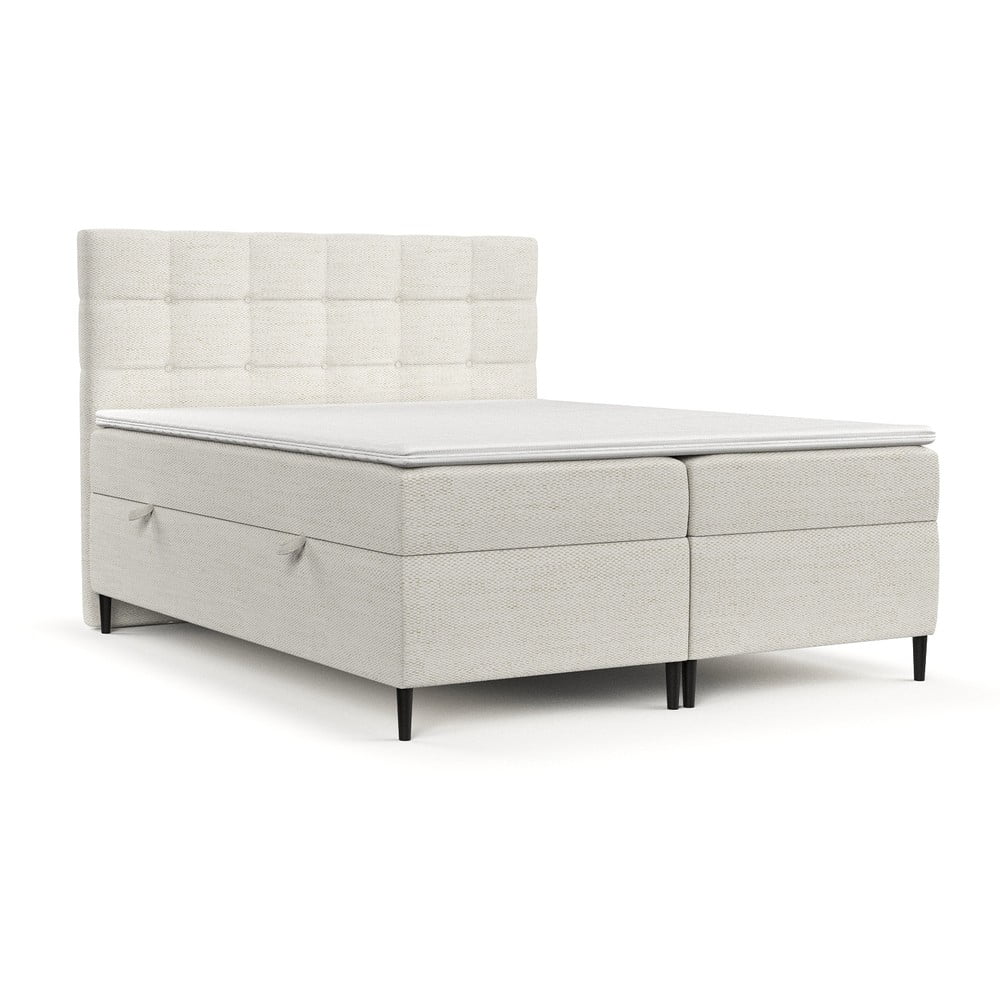 Letto boxspring crema con contenitore 140x200 cm Urbaneo - Maison de Rêve | Letti boxspring