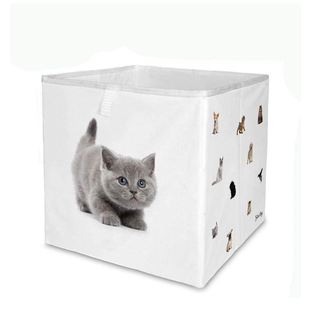 Organizer per giochi da bambino bianco in tessuto 32x32x32 cm The Cutest Ones – Butter Kings | Organizer per giocattoli