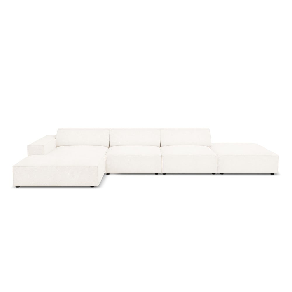 Divano angolare beige in tessuto bouclé (angolo sinistro) Jodie - Micadoni Home | Divani ad angolo