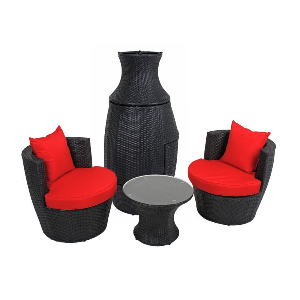 Set da pranzo da giardino nero Linz - Garden Pleasure | Set per zona pranzo da giardino
