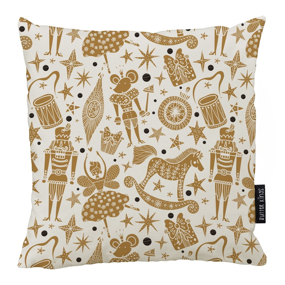 Federa con motivo natalizio 45x45 cm Golden Nut Cracker - Butter Kings | Federe