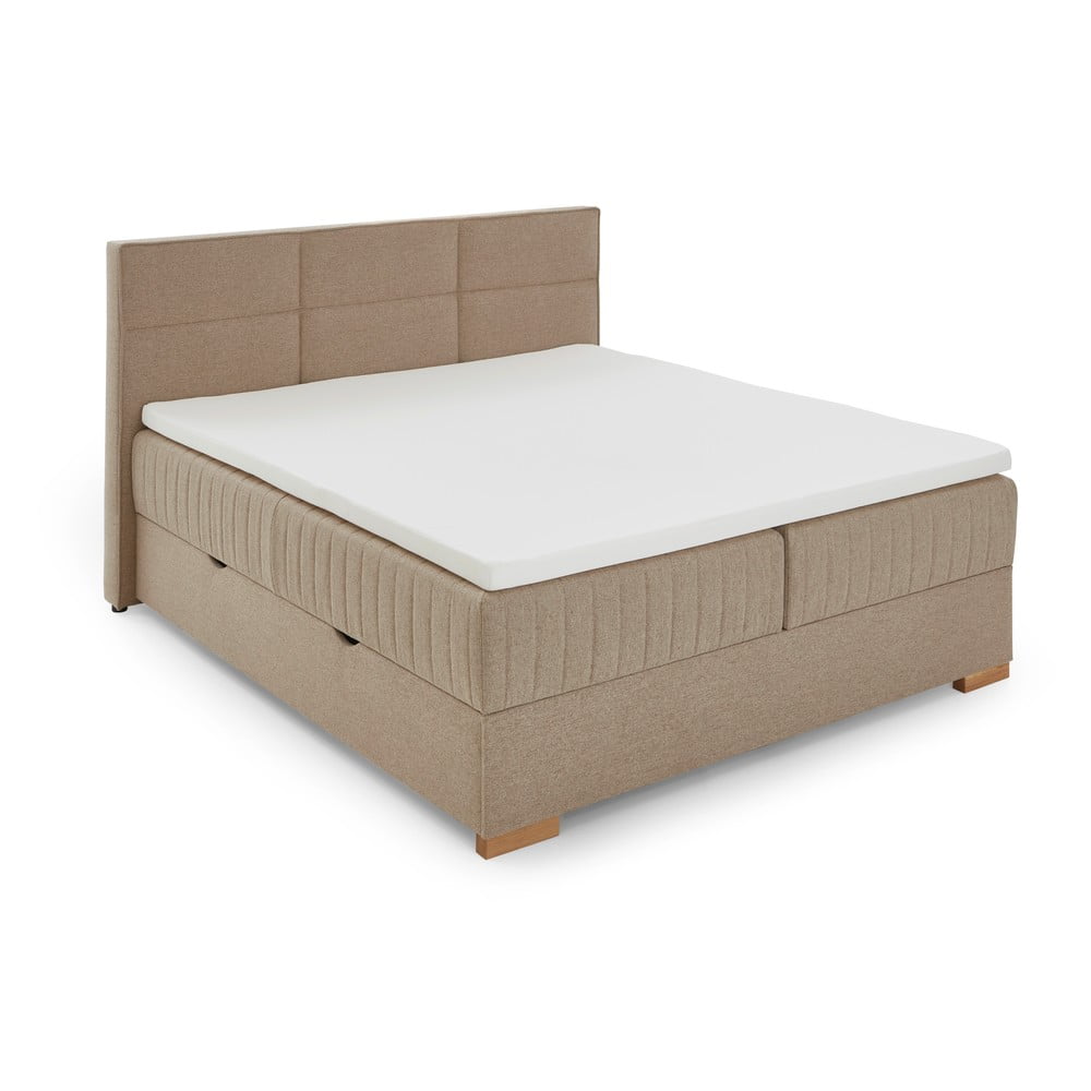 Letto boxspring beige con contenitore 180x200 cm Tambo - Meise Möbel | Letti boxspring