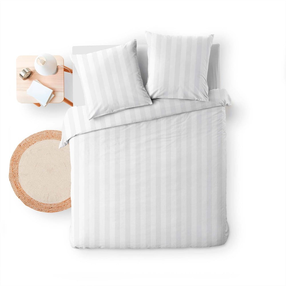 Biancheria da letto bianca in microfibra per letto matrimoniale/per letto prolungato 240x220 cm Cleo – douceur d'intérieur | Biancheria da letto