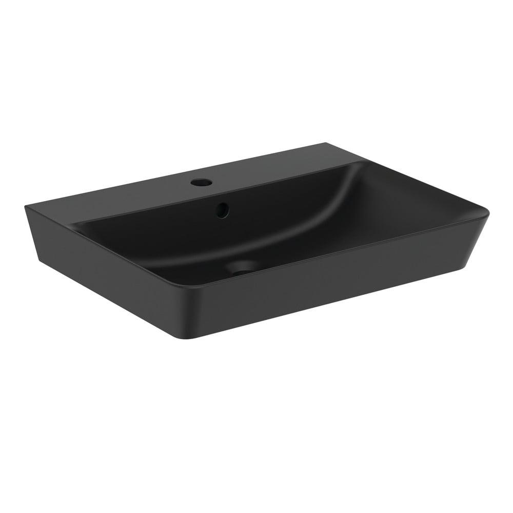 Lavabo nero opaco in ceramica 60x46 cm Silk Black - Ideal Standard | Lavabi