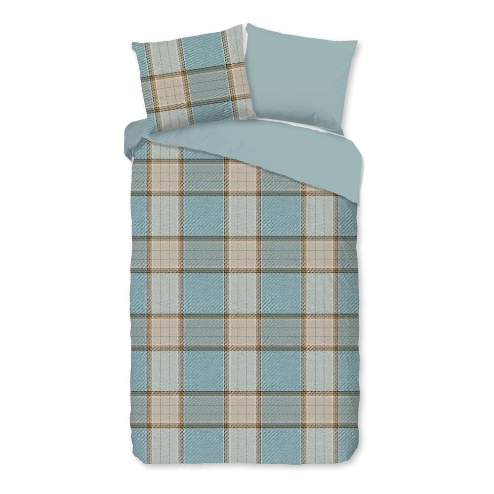 Set lenzuola letto una piazza e mezza in flanella blu 140x220 cm Jacco - Good Morning | Biancheria da letto