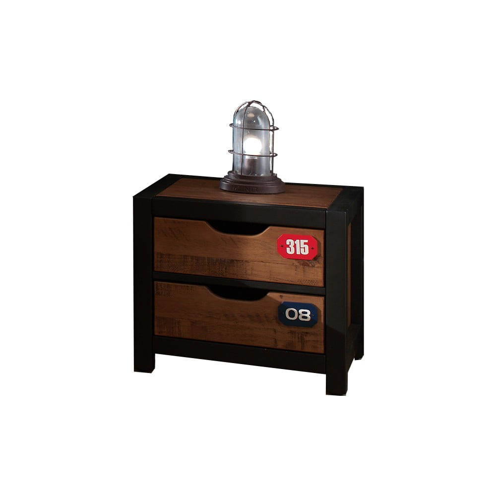 Comodino in legno di pino marrone Alex - Vipack | Comodini per bambini