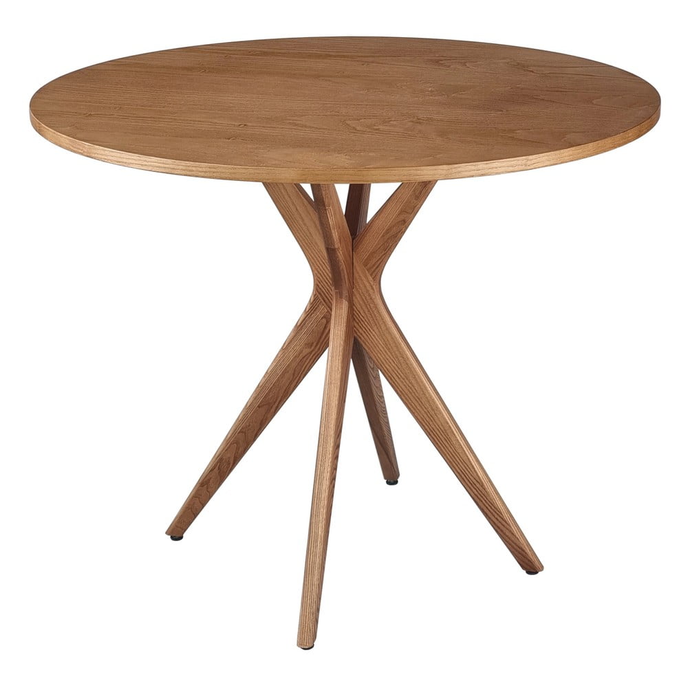 Tavolo da pranzo rotondo con piano effetto frassino ø 90 cm Jubi – Ragaba | Tavoli da pranzo
