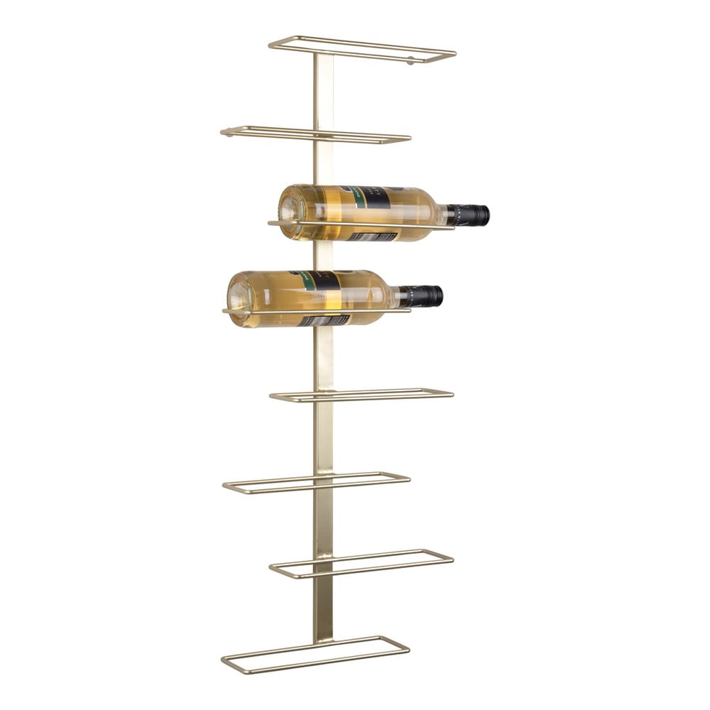 Portabottiglie da parete in metallo color oro numero di bottiglie 8 Float - PT LIVING | Scaffali per vino