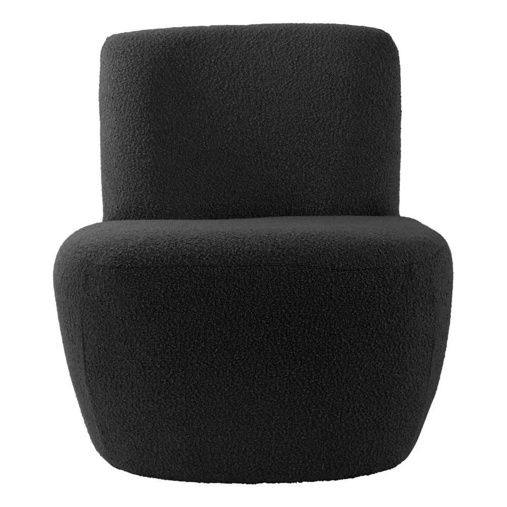 Poltrona nera in tessuto bouclé Ada - Leitmotiv | Poltrone