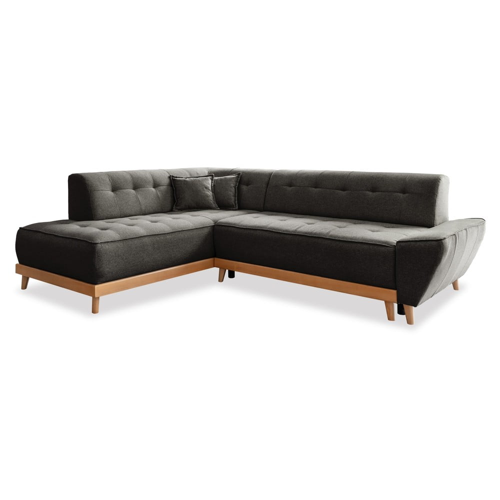 Divano letto angolare grigio scuro L, angolo sinistro Dazzling Daisy - Miuform | Divani ad angolo