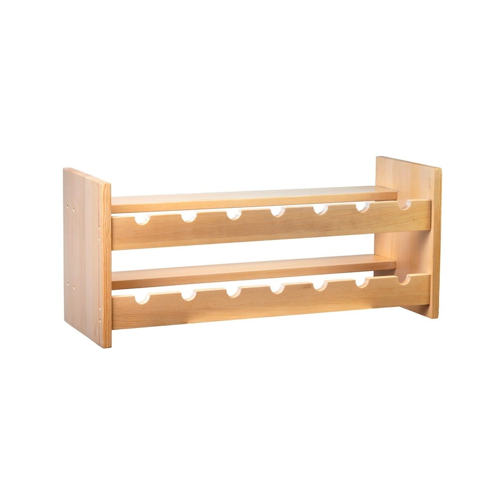 Portabottiglie da parete in legno di pino in colore naturale numero di bottiglie 14 Carol - Kalune Design | Scaffali per vino