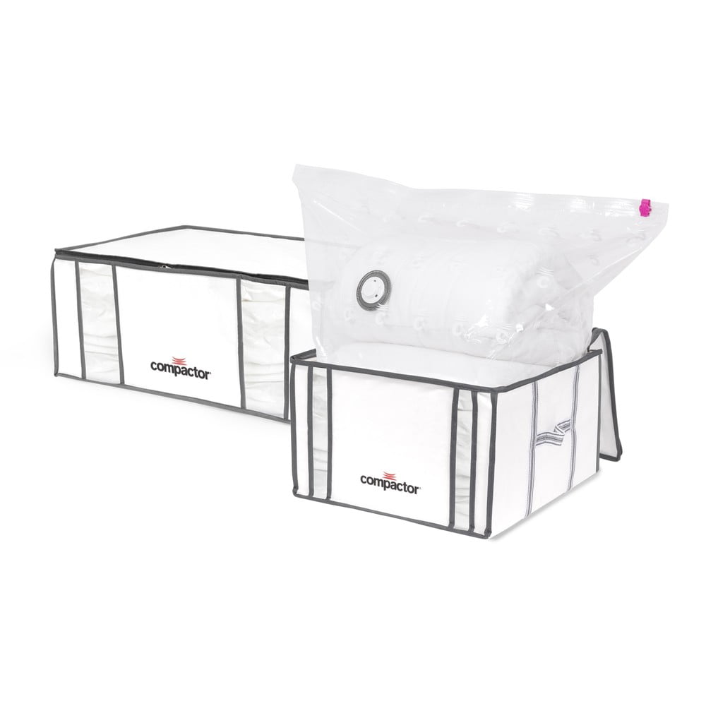 Set di organizer per vestiti sottovuoto/rinforzati in tessuto 2 pz 50x65x27 cm Life – Compactor | Scatole porta abiti