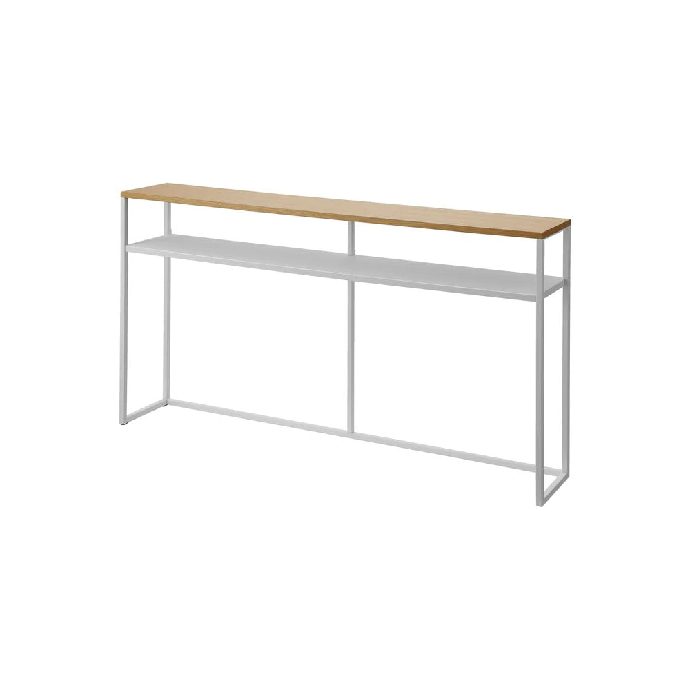 Tavolo consolle bianco/in marrone chiaro con effetto frassino 20,5x126 cm Tower - YAMAZAKI | Tavoli consolle