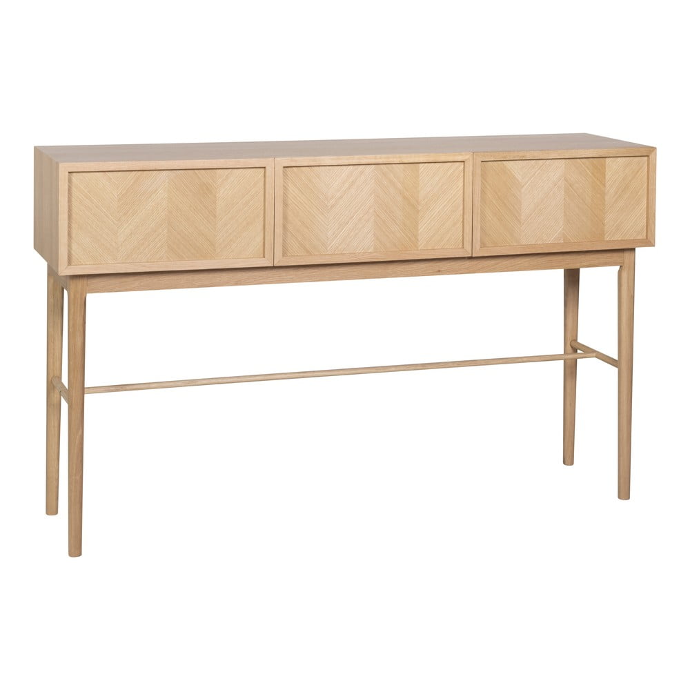 Consolle in rovere naturale con motivo a spina di pesce 38x150 cm Herringbone - Hübsch | Tavoli consolle