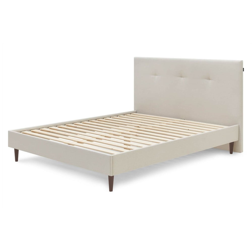 Letto matrimoniale imbottito beige con griglia 180x200 cm Tory - Bobochic Paris | Letti matrimoniali