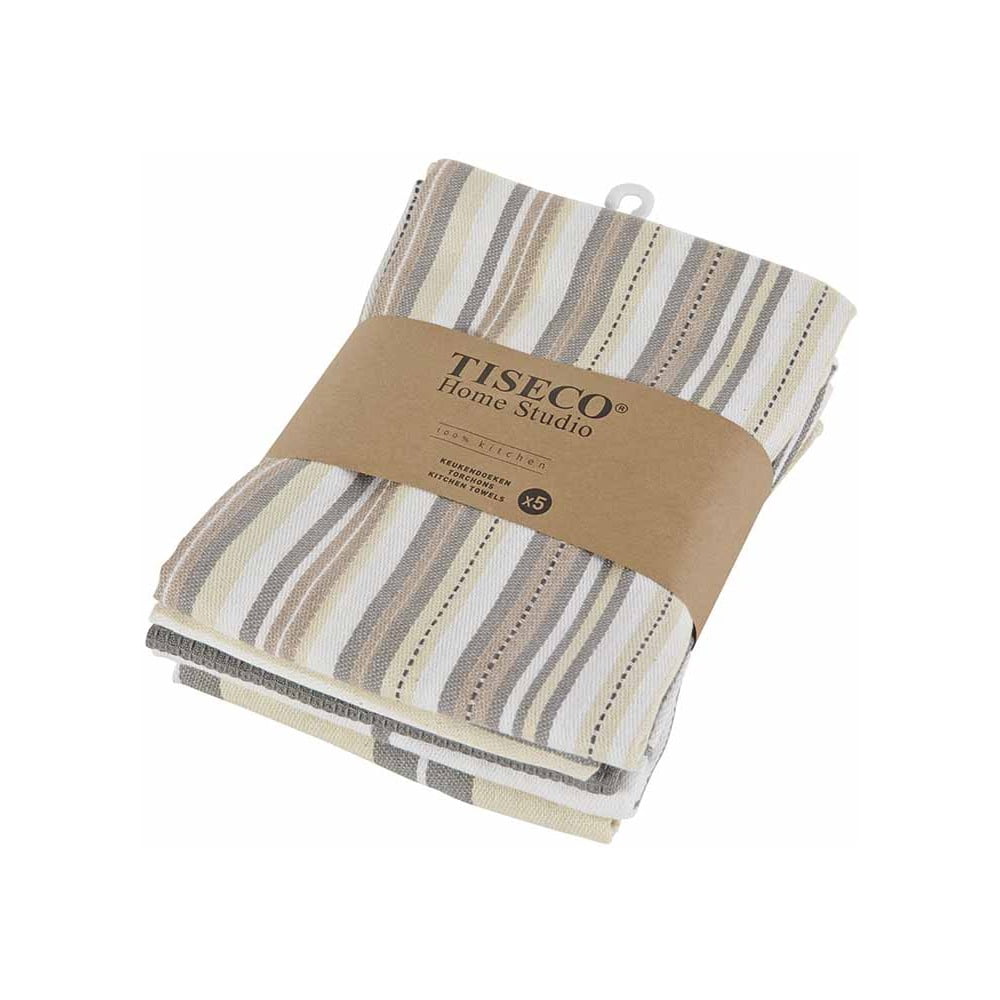 Set di 5 strofinacci in cotone marrone, 50 x 70 cm - Tiseco Home Studio | Asciugamani da cucina