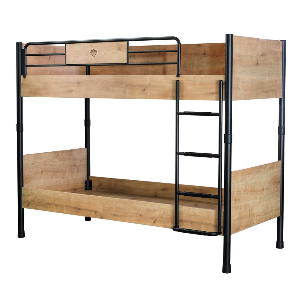 Letto a castello nero/naturale per bambini 90x200 cm Mocha - Kalune Design | Letti per bambini