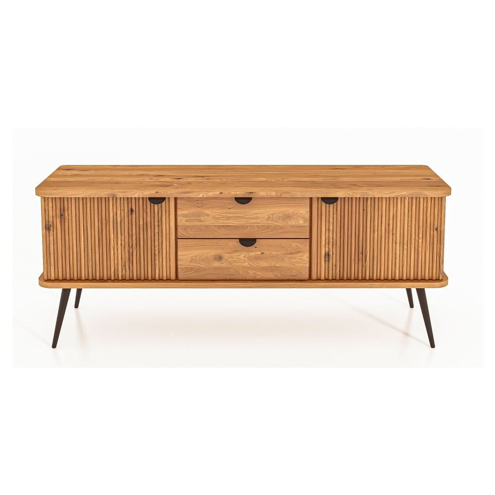 Cassettiera bassa in legno di quercia in colore naturale 144x57 cm Kula - The Beds | Cassettiere